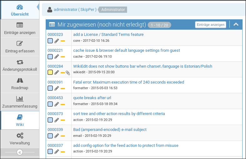 Mantis-WackoWiki Integration: Link to Project Wiki page