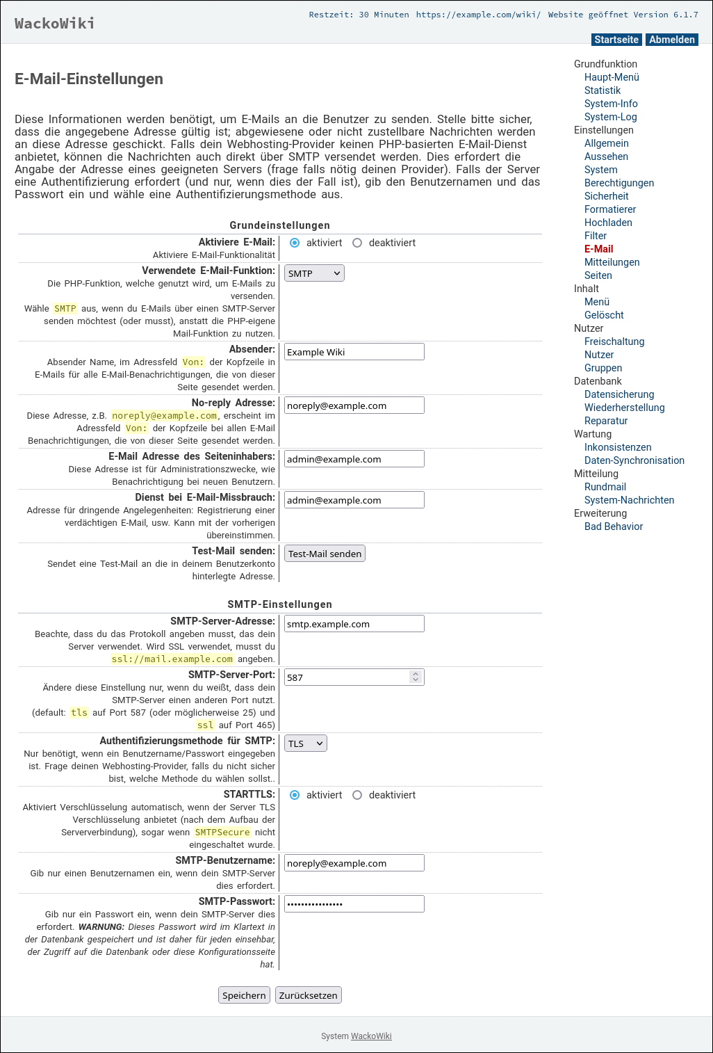E-Mail-Einstellungen