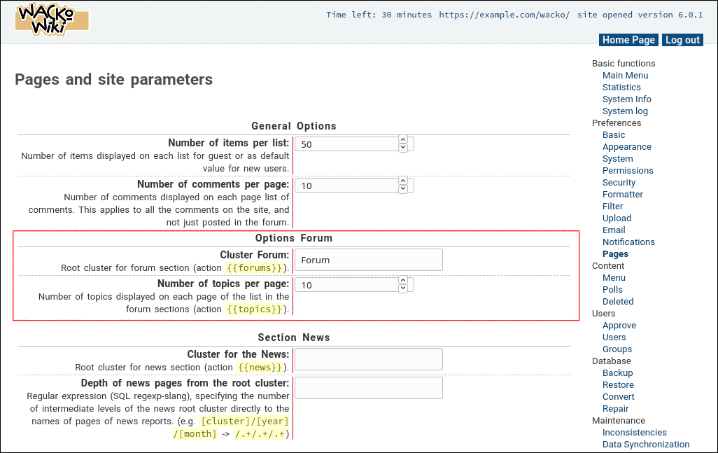 define the forum cluster