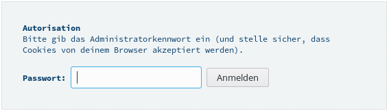 Anmeldung Systemverwaltung