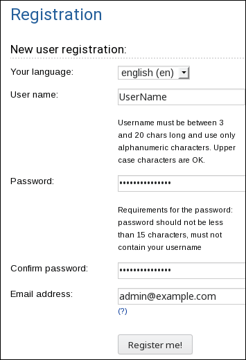 WackoWiki R55: Tutorial Registration