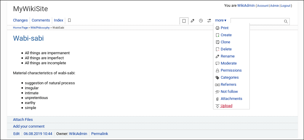 WackoWiki R5.5 Tutorial Upload