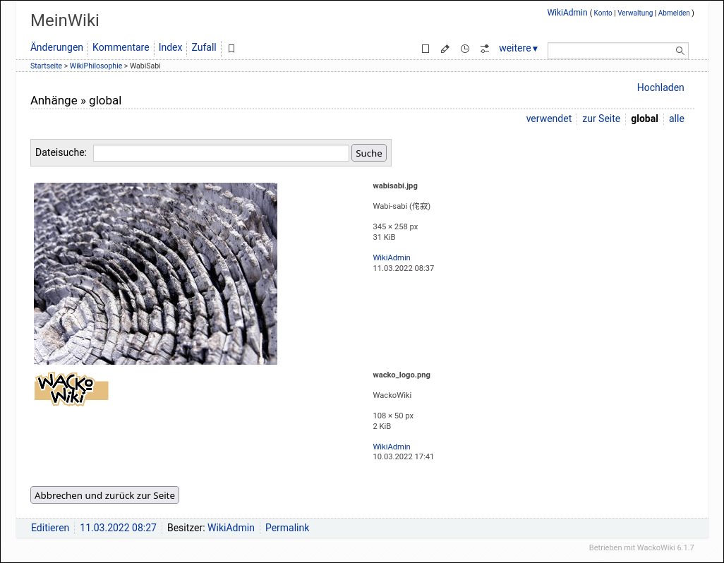 WackoWiki Dateianhänge anzeigen
