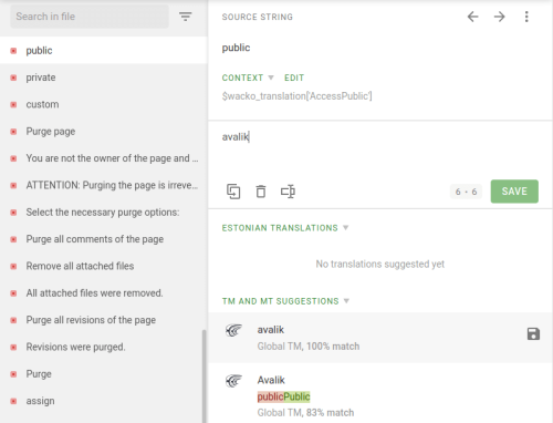 translate a source string