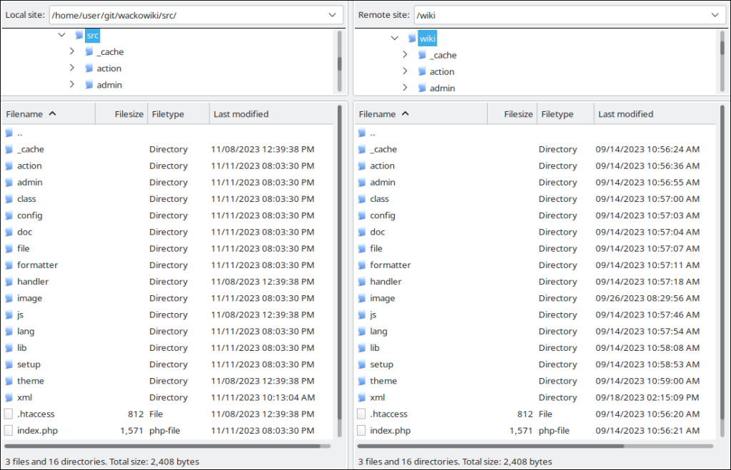 upload extracted files via SFTP